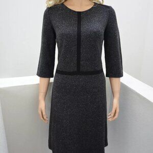 Women's Boss by Hugo Boss Marl Virgin Wool Silk Midi Dress Marl Grey US 4